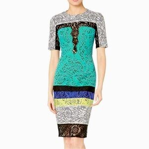 BCBGMaxAzria Lace Striped Patrice Dress